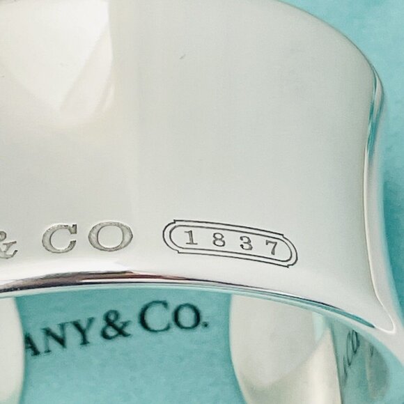 Small 6.25" Tiffany & Co 1837 Extra Wide Cuff Bracelet in Sterling Silver - Picture 7 of 12